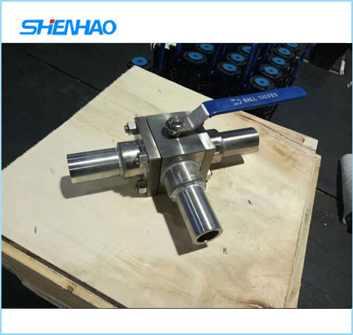 Stainless steel three way ball valve